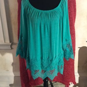 Vibrant green smock top